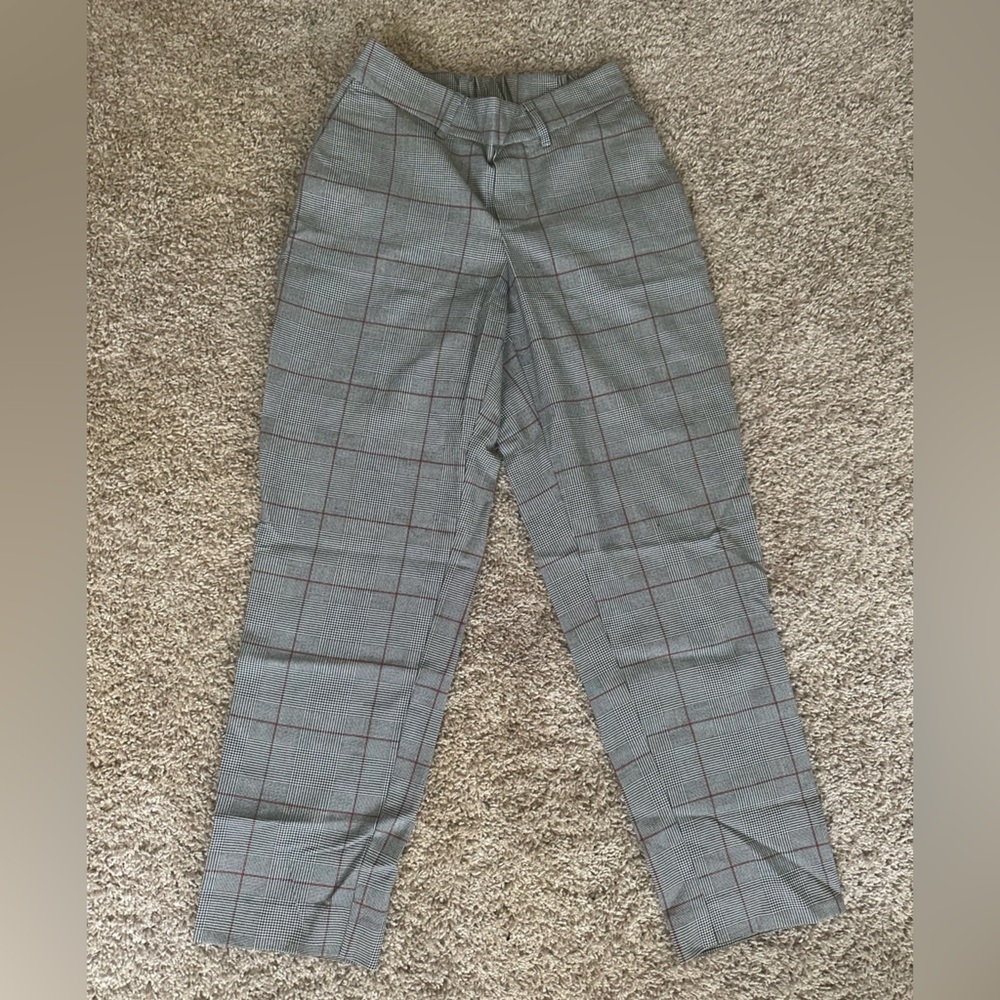 a new day Gray Capris with Subtle Windowpane Design